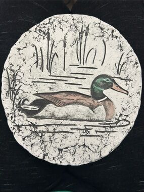 Mallard Duck Decorative Ceramic Wall Plaque - White, Green, Brown